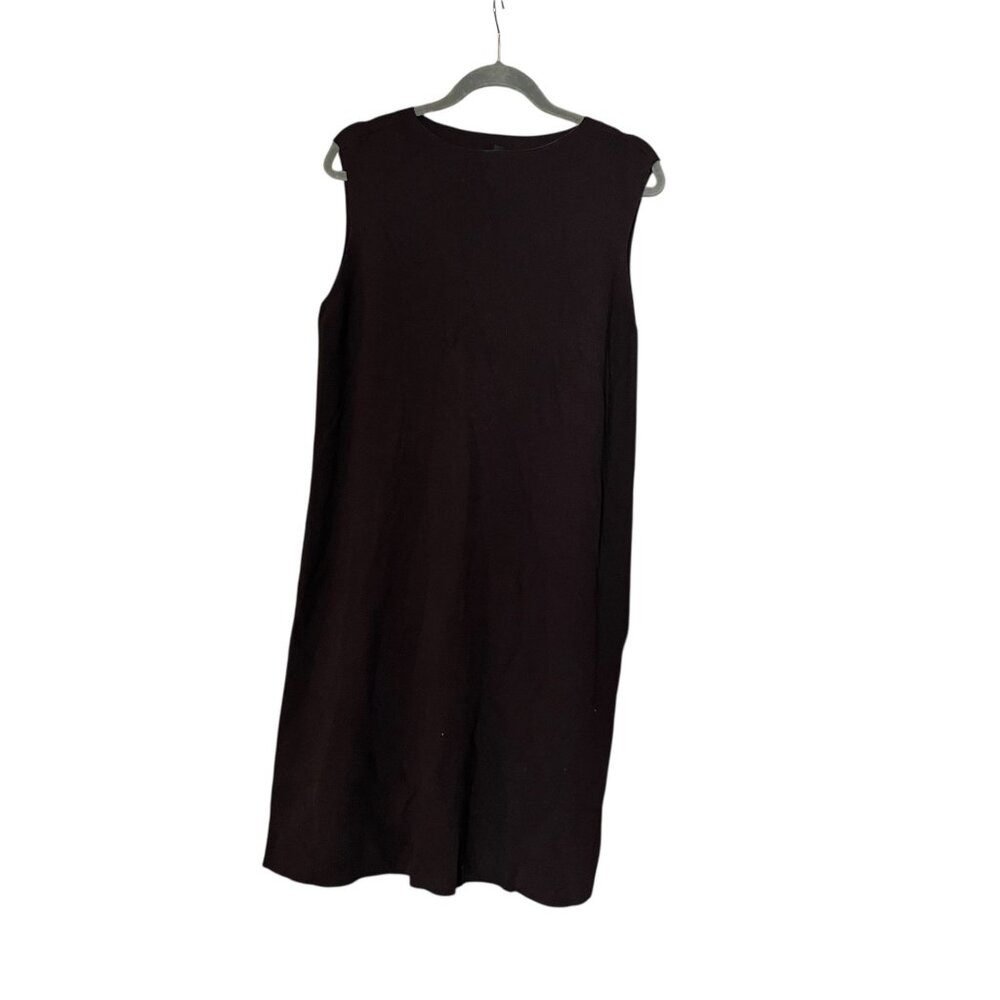 Eileen Fisher Brown Sleeveless 100% Wool Dress Size Medium Womens